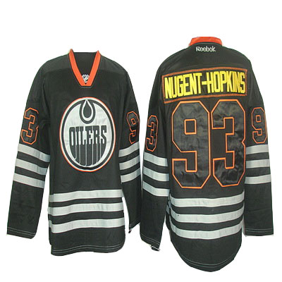 2012 New style Black Ice NHL Edmonton Oilers 93 Ryan Nugent-Hopkins Hockey Jersey-2012 New